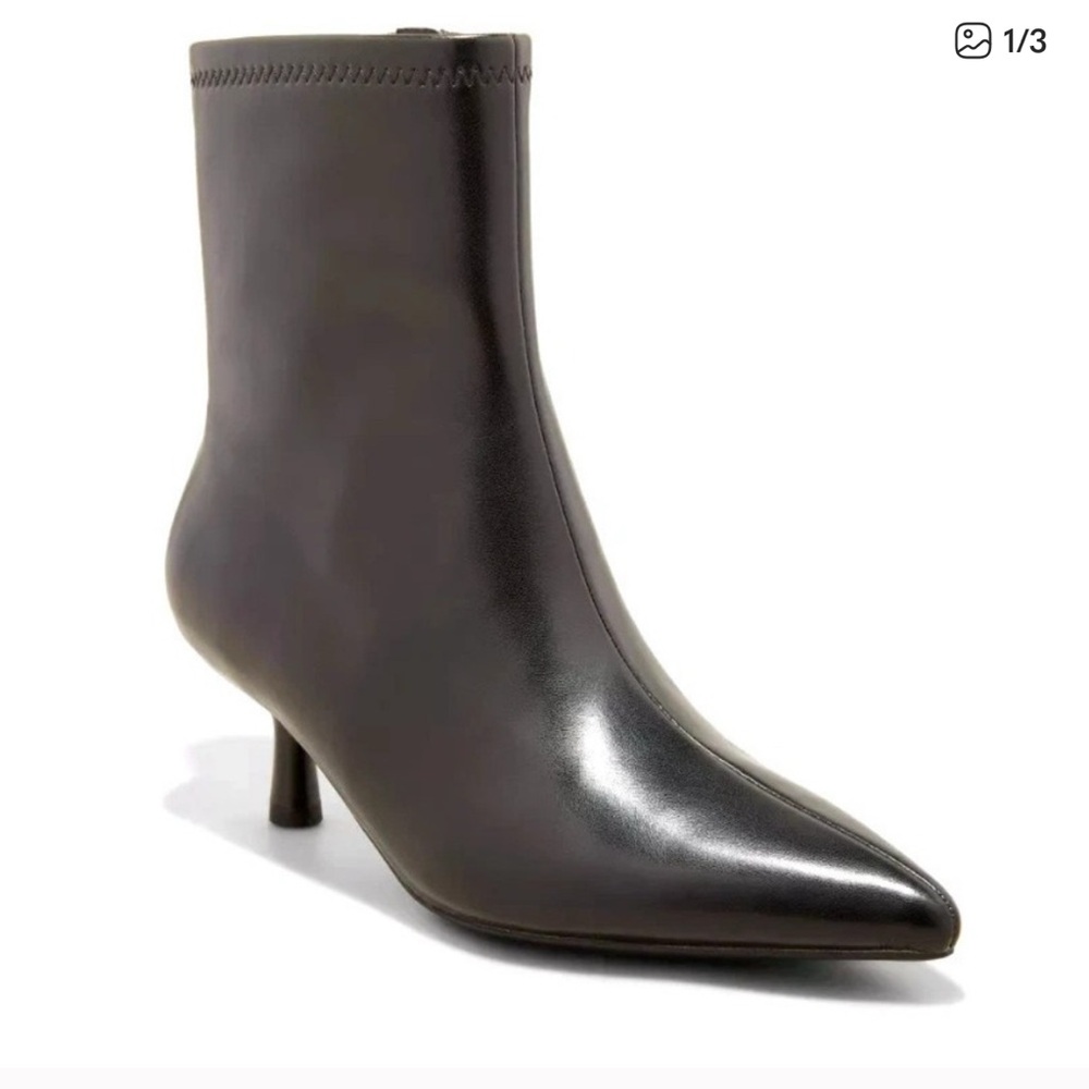 A New Day Women's Black Lonnie Kitten Heel Stretch Ankle Boots 10 NEW